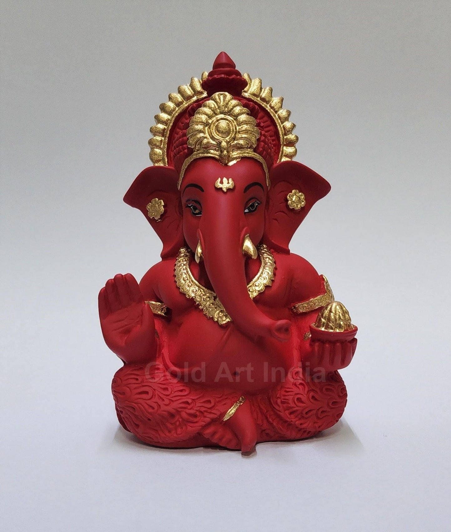 Gold Art India Mango Terracotta Finish Ganesha for Car Dashboard Home Decor Gifting Diwali Birthday Festivals 3.5 x 2 Inches