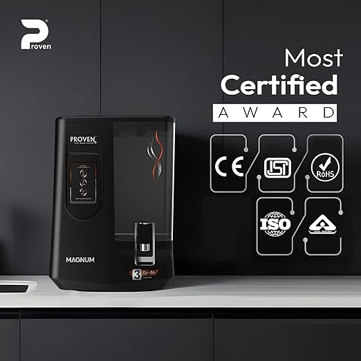 Proven Magnum RO Water Purifier for Home | RO+UV+UF+Copper+Zinc+Alkaline | TDS Adjuster | Borewell Water | LED Indicator | 8L Tank | ISI Certified | 1-Year Warranty | Wall Mount | Made in India