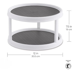Double Layer Rotating Tray – 10-Inch Turntable Spice Rack Organizer for Kitchen, Pantry & Vanity (Pack of 1)