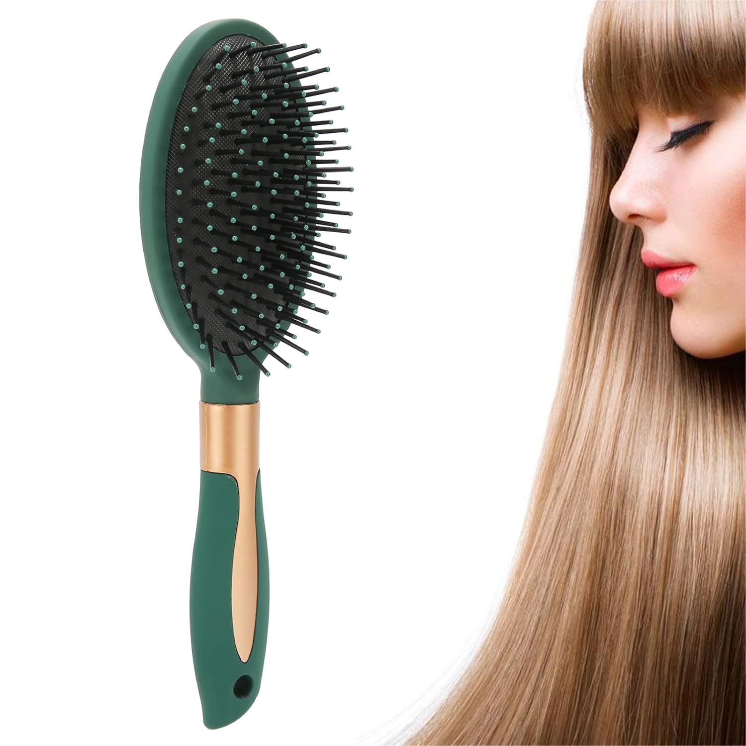 Massage Comb, Air Cushion Massage Hair Brush Ergonomic Matt Disappointment for Straight Curly Hair Cushion Curly Hair Comb for All Hair Types, Home Salon DIY Hairdressing Tool (1 Pc) - Springkart 