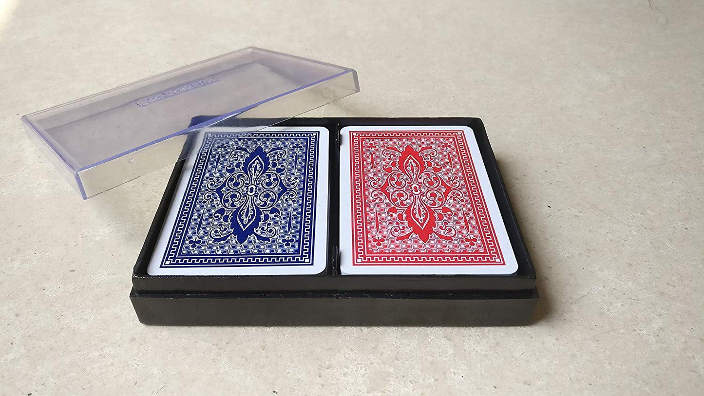 The Ace Card Company Premium Plastic Playing Card Game With Case (2 Decks)For Teen - Made In India, Bridge Size, Waterproof - Multicolor, Pack of 2