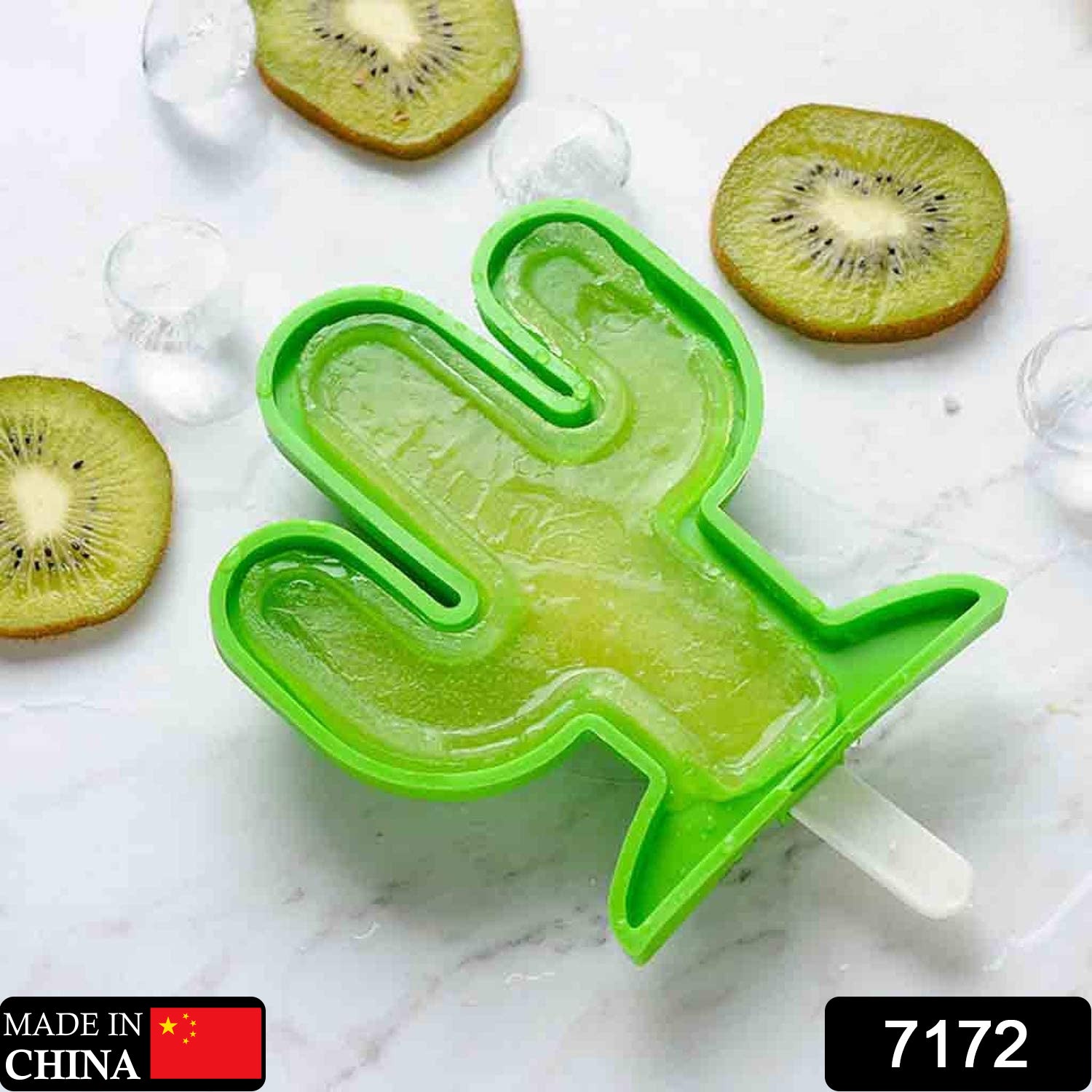 Cactus Shape Popsicle Molds - Durable Silicone Ice Cream Mould, DIY Ice Pop Kitchen Tool - Springkart 