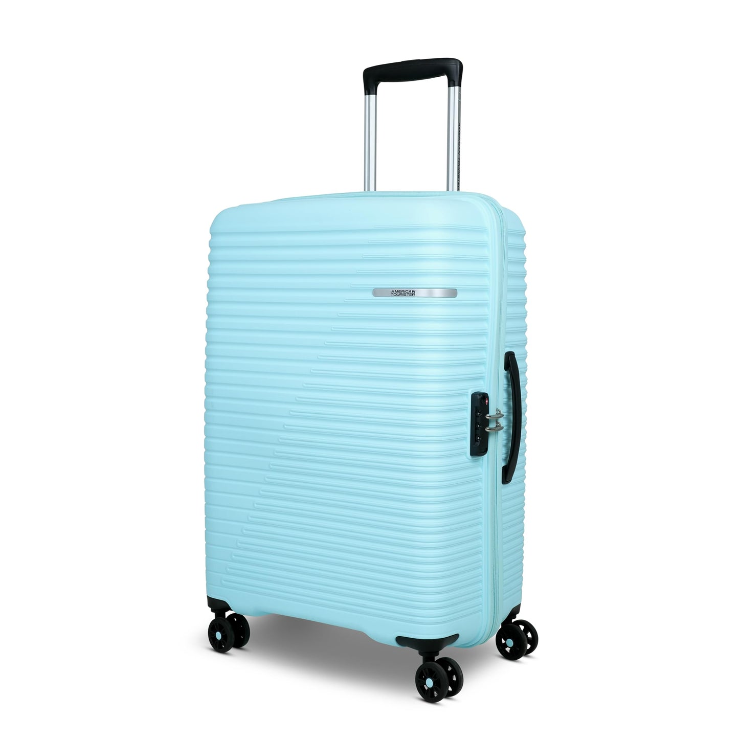American Tourister Liftoff+|Medium Size Check-in Spinner Trolley Bag (67 cm) for Travel|360° 8 Wheel Travel Luggage|Hard Case Polypropylene (PP) Suitcase|Mounted TSA Lock|Seafoam Blue