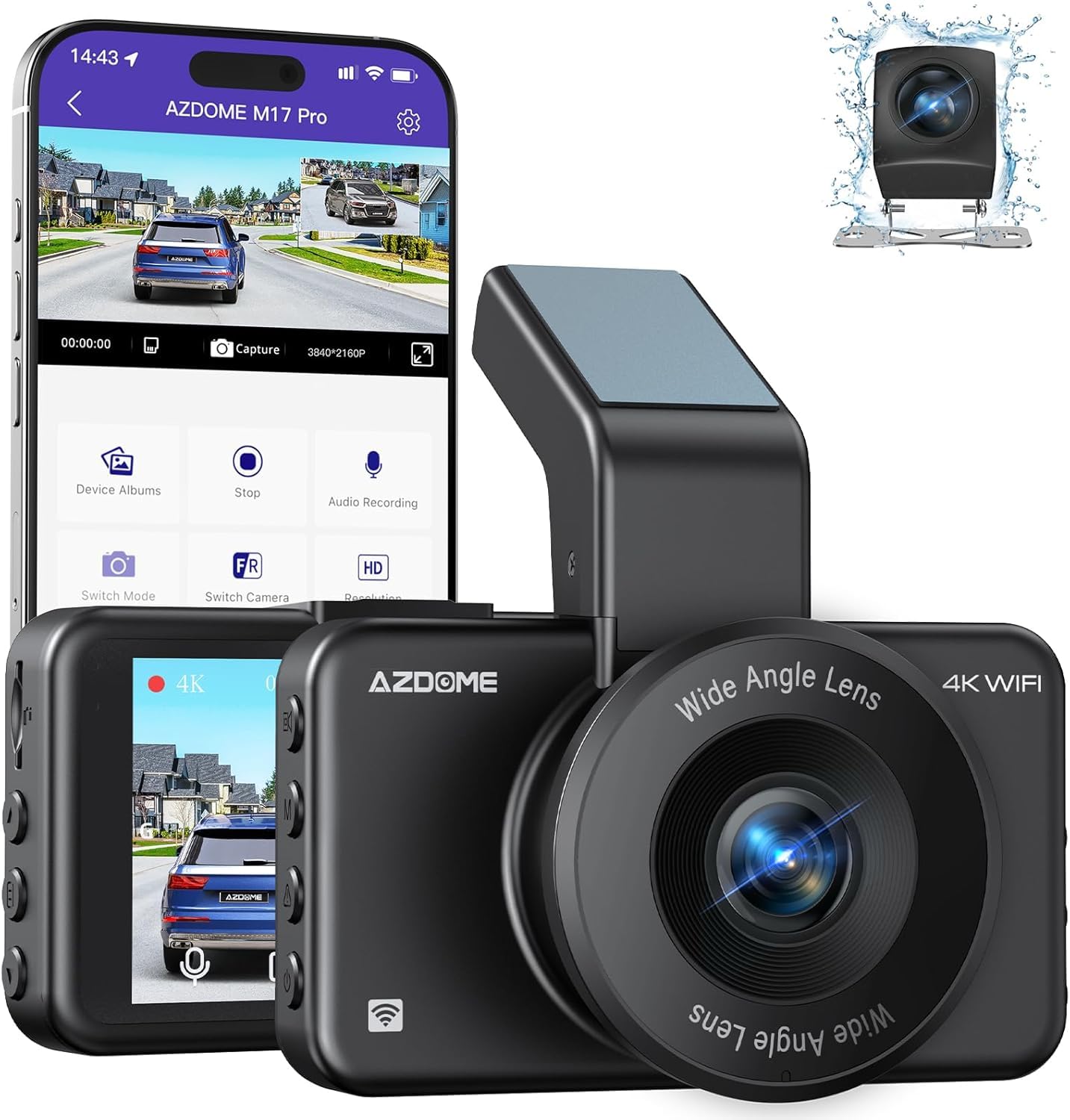 DDPAI Dual Channel Dash Cam for Car Front and Rear | 1296P Front + 1080P Rear Camera |