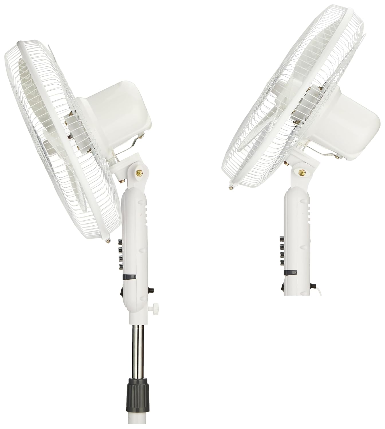 amazon basics High-Speed Oscillating Pedestal Fan I 3 Adjustable Fan Speeds | Rust Resistant Body, Adjustable Length | RPM 2200 | 400mm Sweep Length (White)