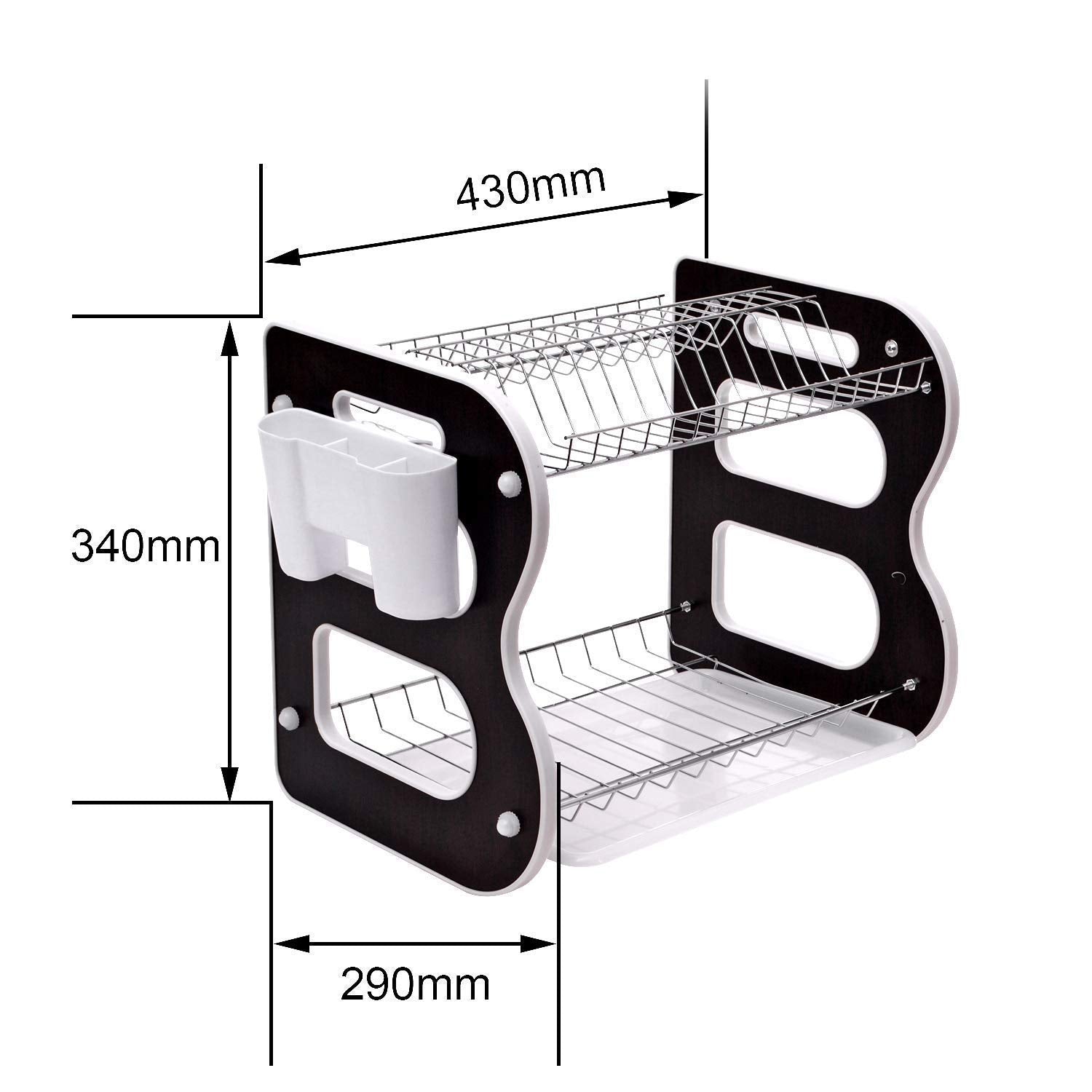 DISH DRAINER TWO LAYER DISH DRYING RACK WITH DRAIN BOARD - Springkart 