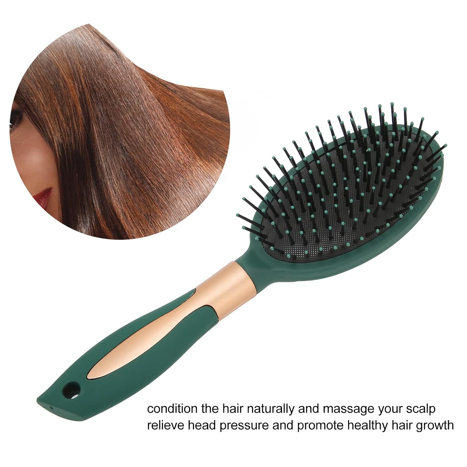 Massage Comb, Air Cushion Massage Hair Brush Ergonomic Matt Disappointment for Straight Curly Hair Cushion Curly Hair Comb for All Hair Types, Home Salon DIY Hairdressing Tool (1 Pc) - Springkart 