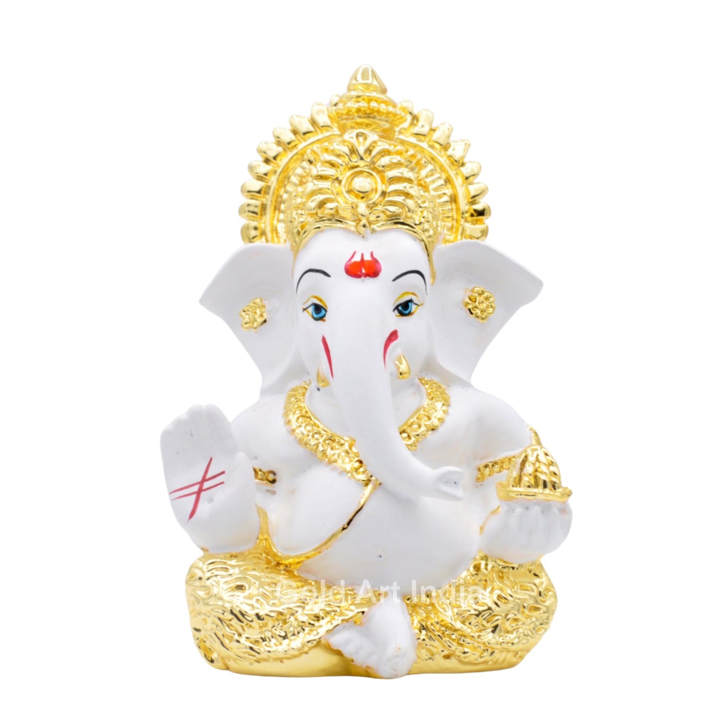 Gold Art India Mango Terracotta Finish Ganesha for Car Dashboard Home Decor Gifting Diwali Birthday Festivals 3.5 x 2 Inches