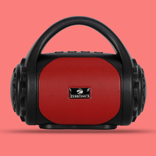 Zebronics Zeb-County Wireless Bluetooth Portable Speaker with Supporting Carry Handle, USB, SD Card, AUX, FM & Call Function. (Black+Red)