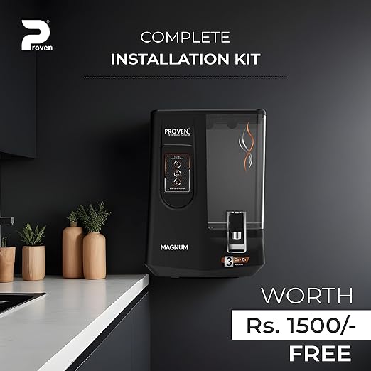 Proven Magnum RO Water Purifier for Home | RO+UV+UF+Copper+Zinc+Alkaline | TDS Adjuster | Borewell Water | LED Indicator | 8L Tank | ISI Certified | 1-Year Warranty | Wall Mount | Made in India