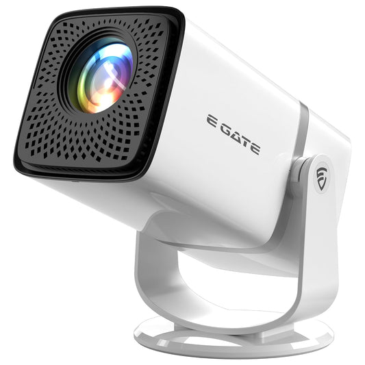 E GATE Atom 3X | Real Full HD 1080p Native, 13.0 Automatic Android Projector | 300 ISO | Rotatable Design | 4K HDR Support | Inbuilt Netflix, Prime | ARC-HDMI, USB, Wifi-6, BT, Screen Mirroring, Egate