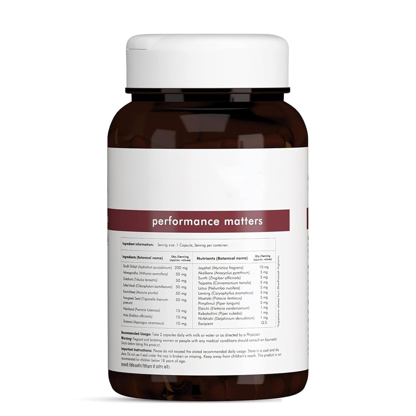 Man Matters Shilajit Ashwagandha, Gokshura, Safed Musli Capsules For Men | 60 Capsules | 20 Ayush-Approved Ayurvedic Herbs | Helps Maintain Overall Health