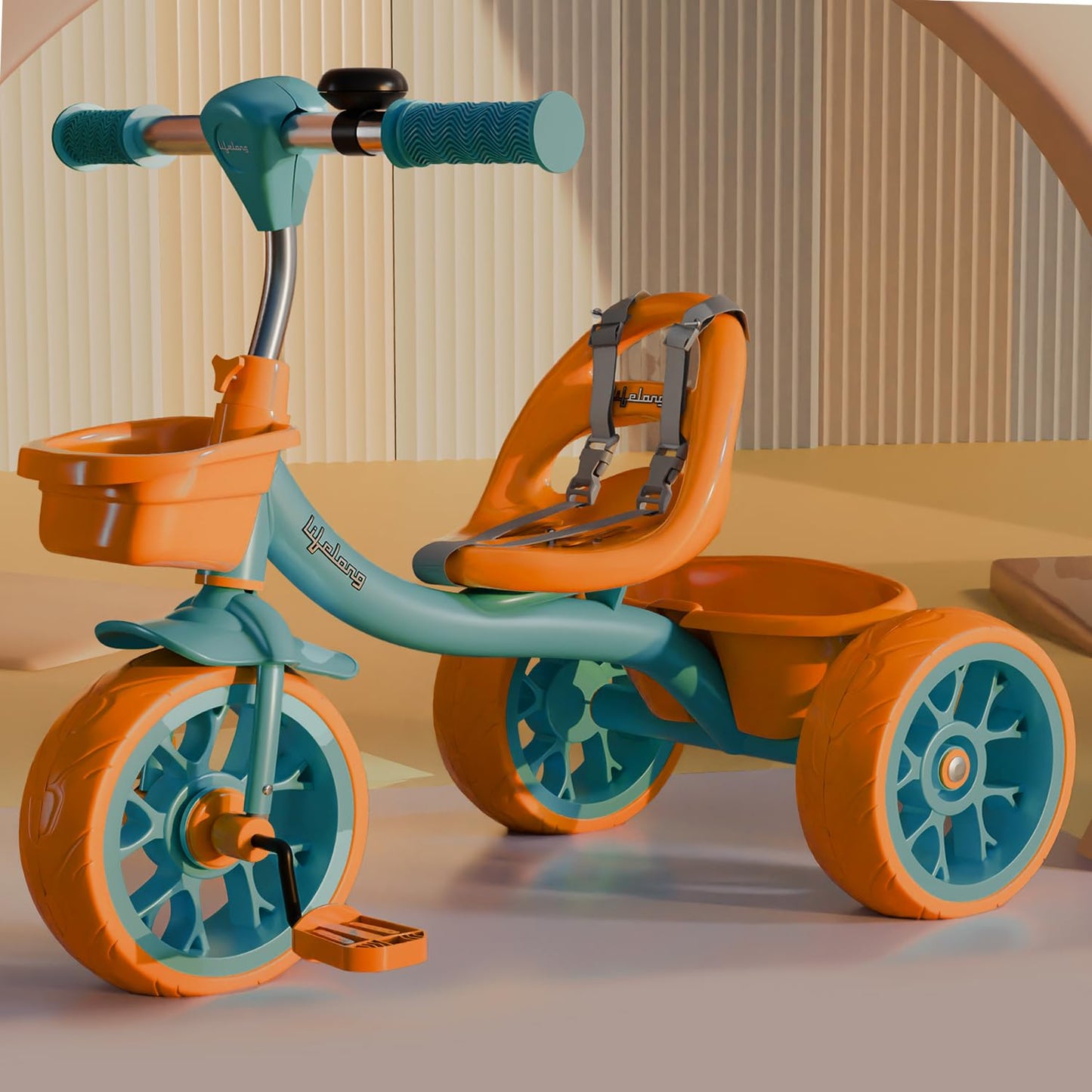 Lifelong Trike Cycle for Kids Cycle 2-5 Years - Tricycles for Boy & Girl - Baby Cycle - Bicycle for Kids - Bike with 3 EVA Wheels, Bell & Basket -Durable Tricycle with Parental Control - Springkart 