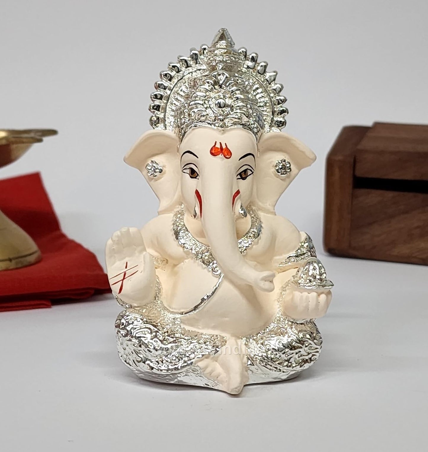 Gold Art India Mango Terracotta Finish Ganesha for Car Dashboard Home Decor Gifting Diwali Birthday Festivals 3.5 x 2 Inches