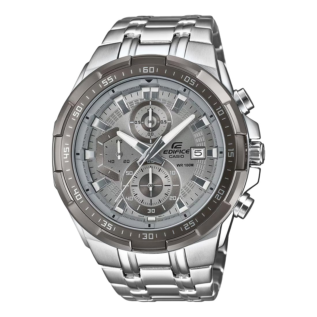 Casio Edifice EFR-539D-1AVUDF Analog Black Dial Men Watch Silver Metal Strap (EX191)