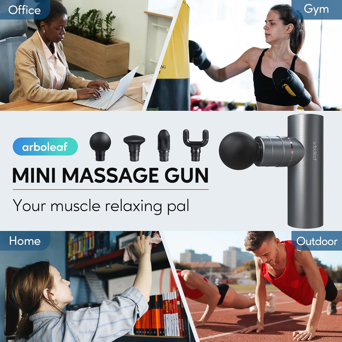 arboleaf Mini Massage Gun with Heat and Cold, Percussion Deep Tissues Muscle Massager, Full-Metal Travel Massage Gun, Portable Handheld Massager for Office Gifts for Him, Home, Athletes