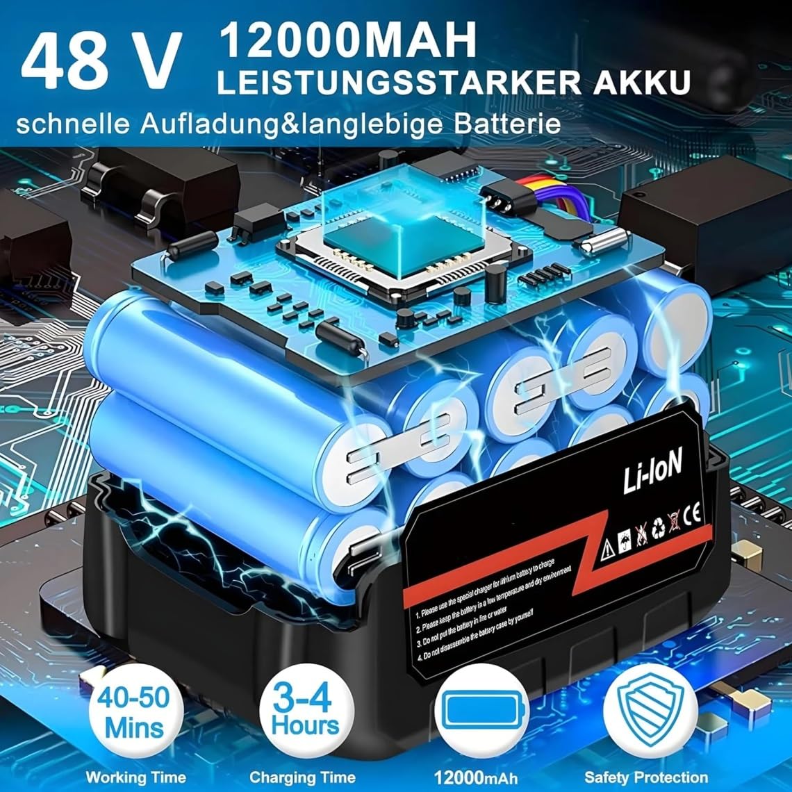 ROMINO Car Washer High Pressure Gun, Portable Pressure Washer 48V 12000mah High Pressure Water Spray Gun for Car Wash Bike Washing Cleaning with Adjustable Nozzle and 5M Hose Pipe (2 Batteries)