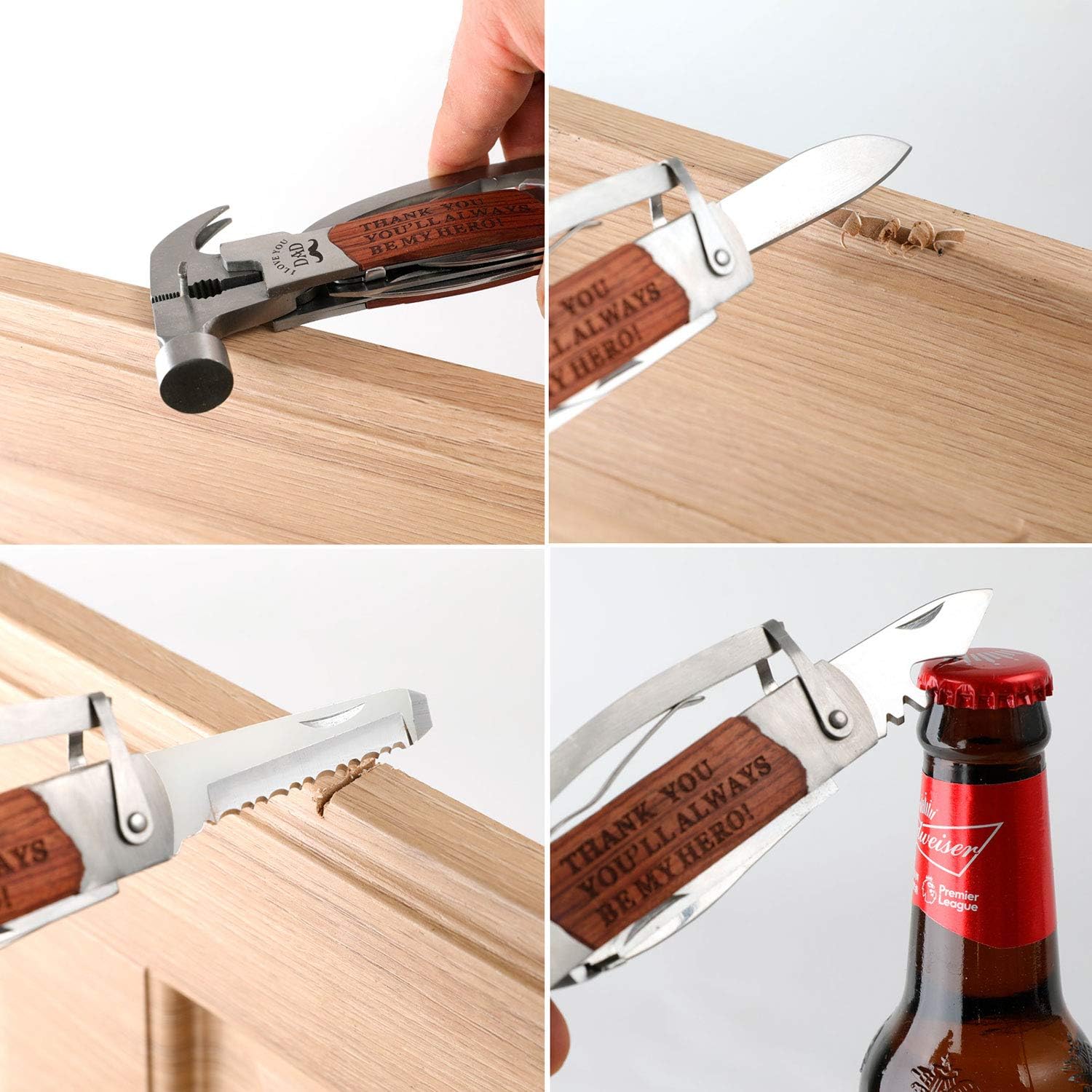 Fathers Day Gifts, Dad Birthday Gifts for Dad from Daughter Son, All in One Tools Hammer Multitool, Opener Screwdriver, Cool Gadget Christmas Gifts Stocking Stuffer for Men, Outdoor Camping - Springkart 