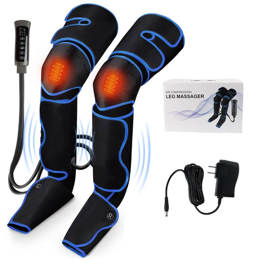 Leg Massager for Circulation and Pain Relief Thigh Compression Massager with 6 Modes 3 Vibration Knee Massage with Heat Leg Circulation Machine for Thigh Calf and Feet Relaxation Gifts for Mom Dad