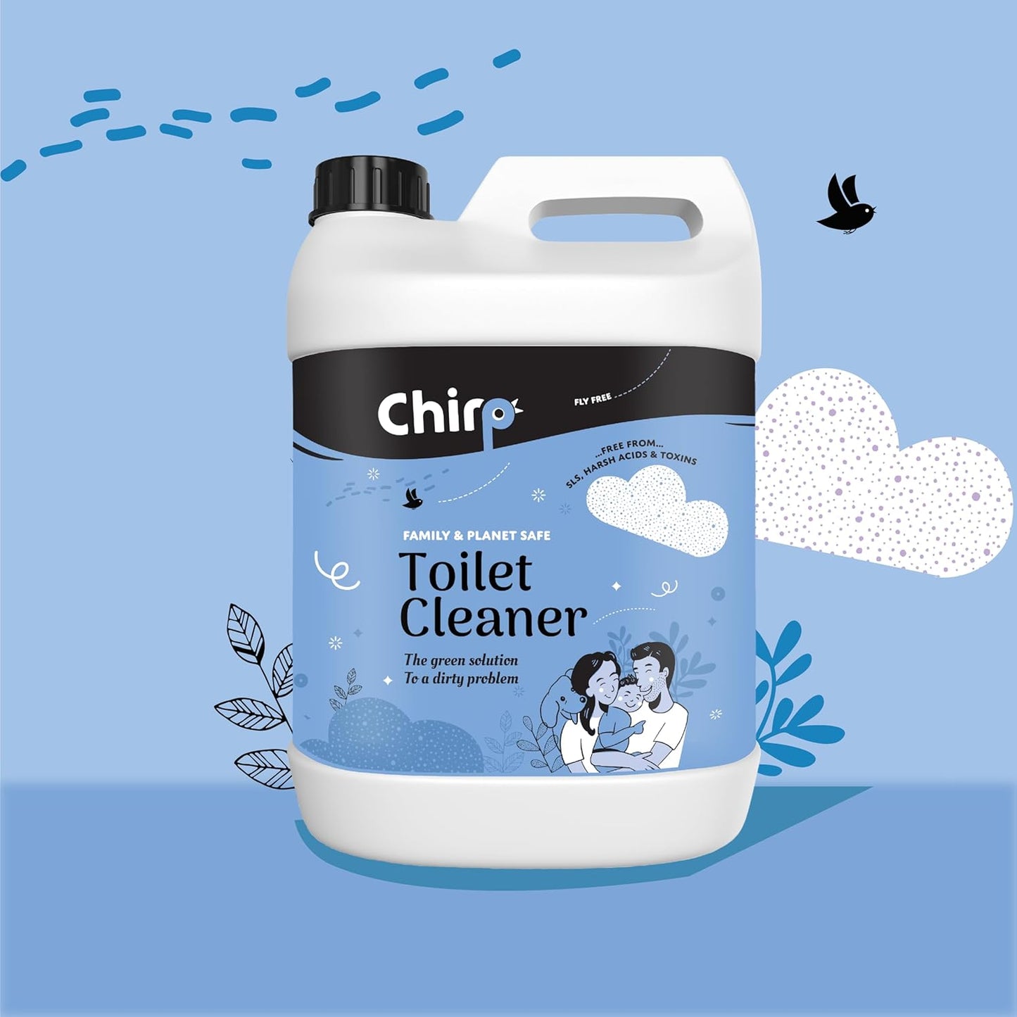 Chirp – Toilet Bowl Cleaner Liquid, Natural, Organic, Septic Safe, Fumes-free, For Home and Office (5 Lits)
