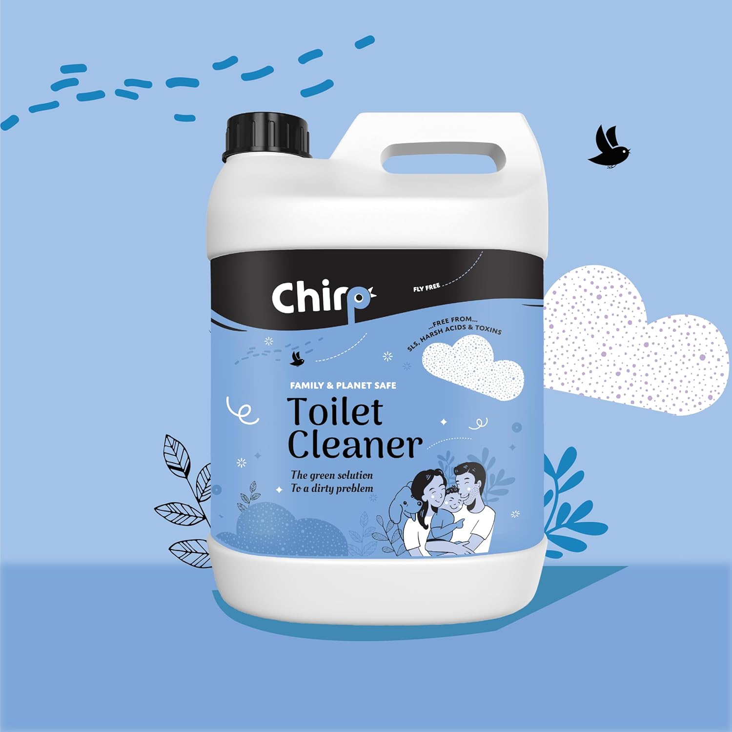Chirp – Toilet Bowl Cleaner Liquid, Natural, Organic, Septic Safe, Fumes-free, For Home and Office (5 Lits)