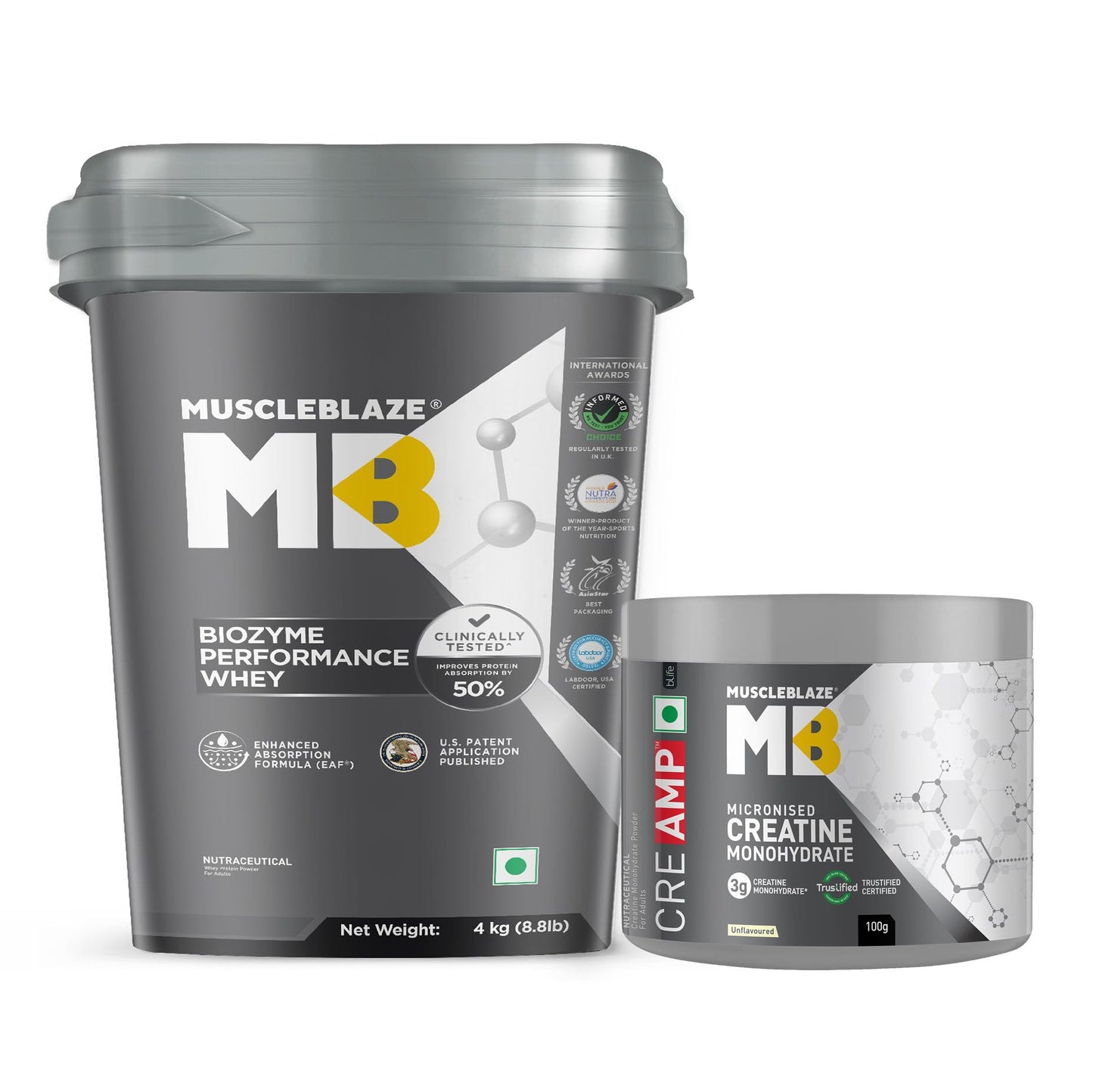 MuscleBlaze Biozyme Performance Whey Protein Powder, Rich Chocolate (1kg / 2.2lbs) | 25g Protein Per Scoop | Clinically Tested 50% Higher Protein Absorption