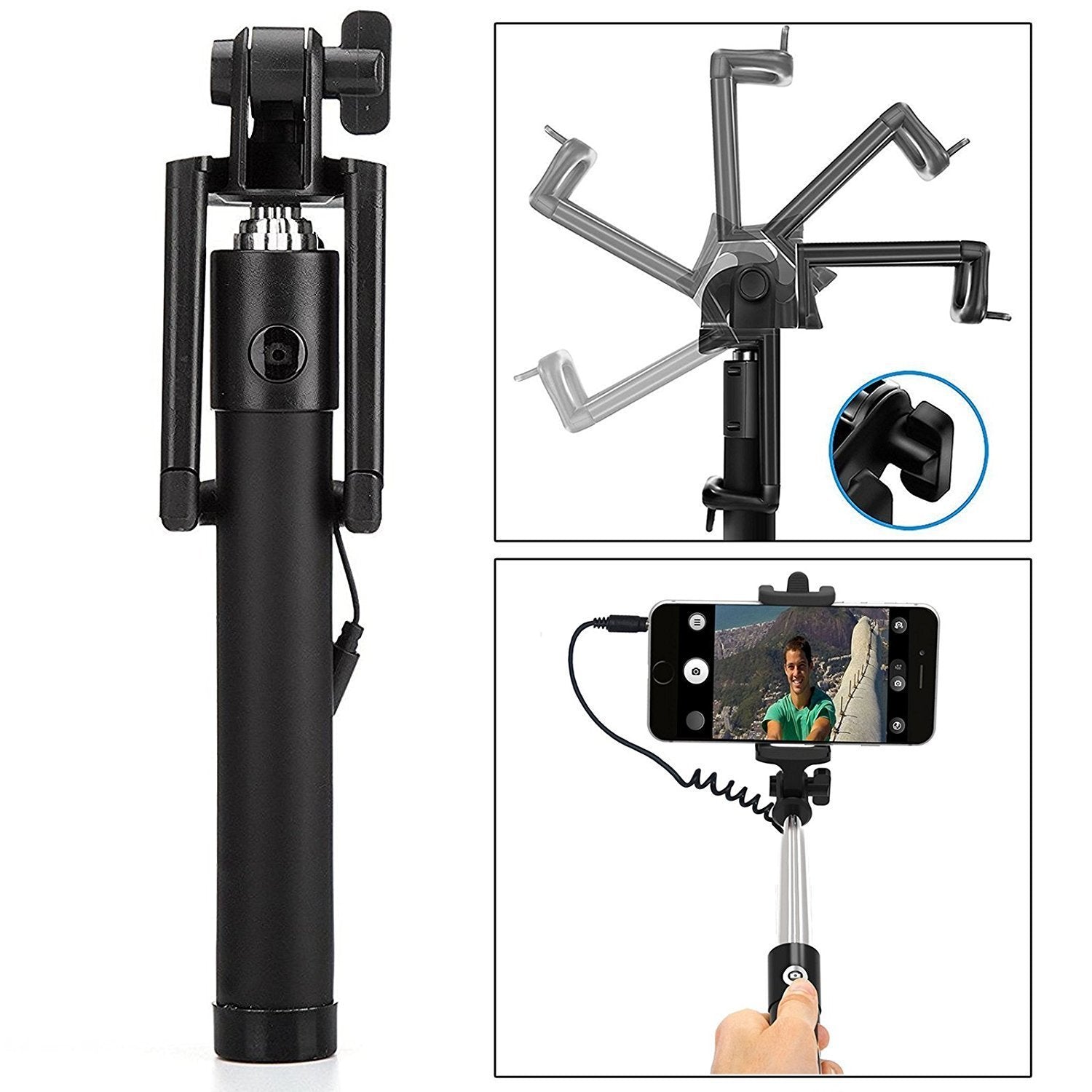 Selfie Sticks Box with Aux Wire for All Smart Phones - Springkart 