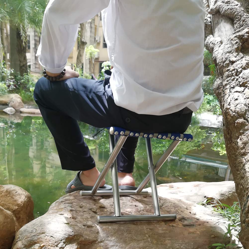 Folding Beach Tool Best Folding Stool Portable Travel Train Chair Outdoor Rest Seat Fishing Beach Picnic Hiking Backpacking Stool, Camping Fishing Hiking Picnic Garden (1 Pc ) - Springkart 