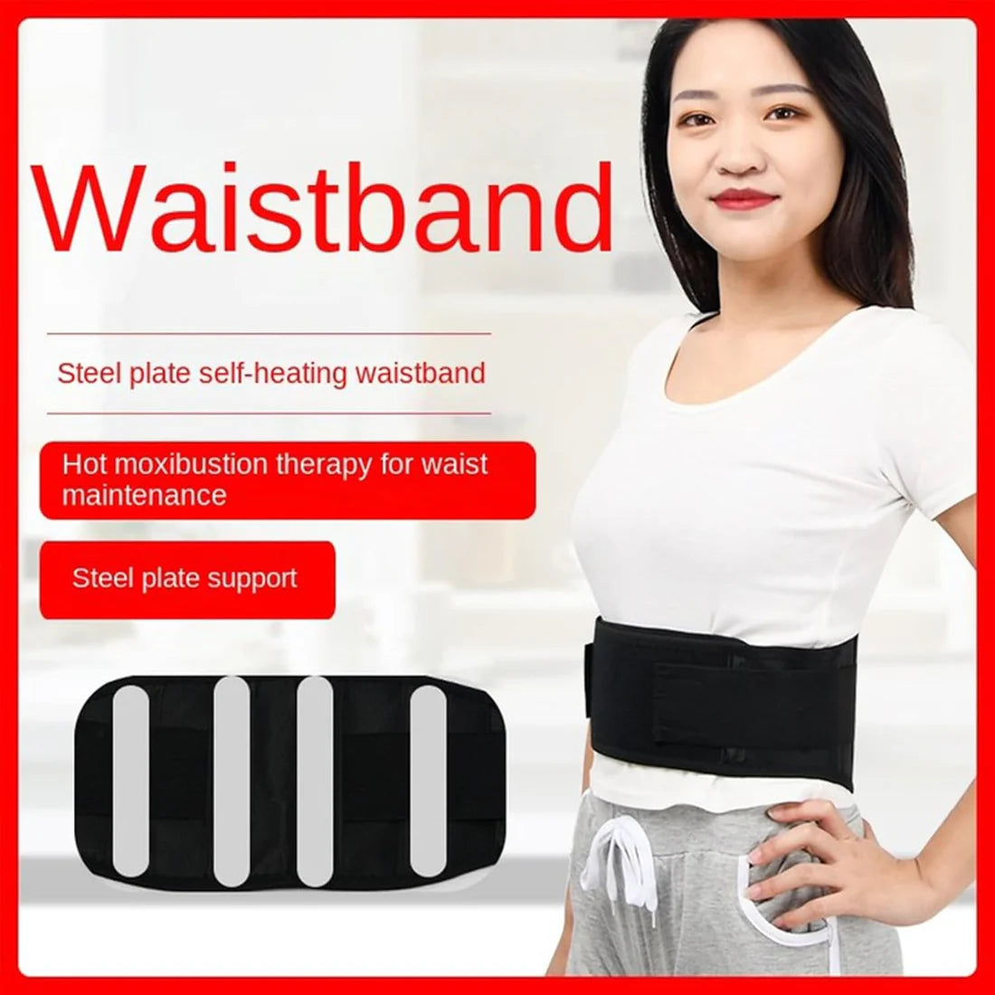 Acupressure Self-Heating Lumbar Support Belt for Pain Relief & Posture Correction