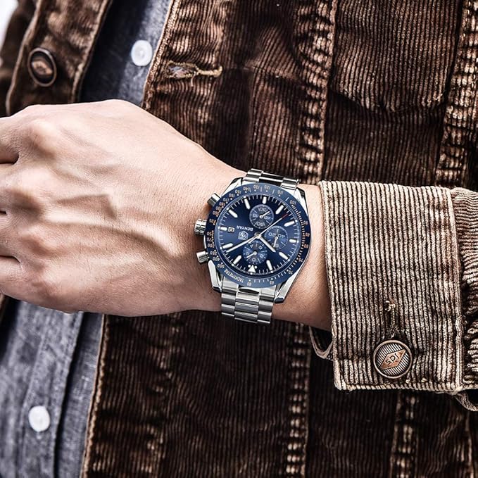 BENYAR Men's Luxury Chronograph Watch – Business, Casual | Quartz Movement with Date Display | Stylish Wristwatch | Gift for Men