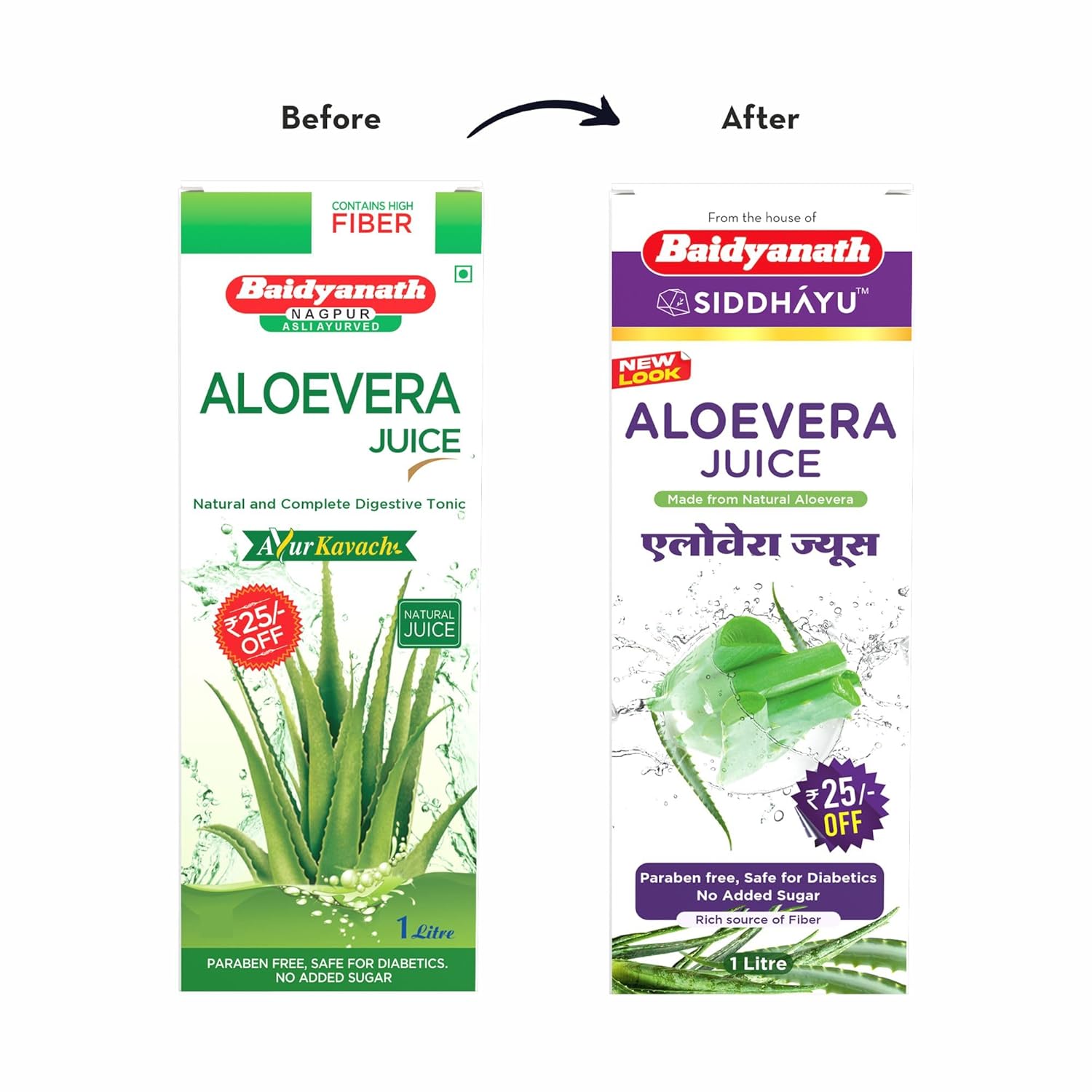 Baidyanath Asli Ayurved Aloe Vera Juice With Pulp, All Natural Tonic For Immunity, Better Digestion And Glowing Skin, 1000 Ml - Springkart 