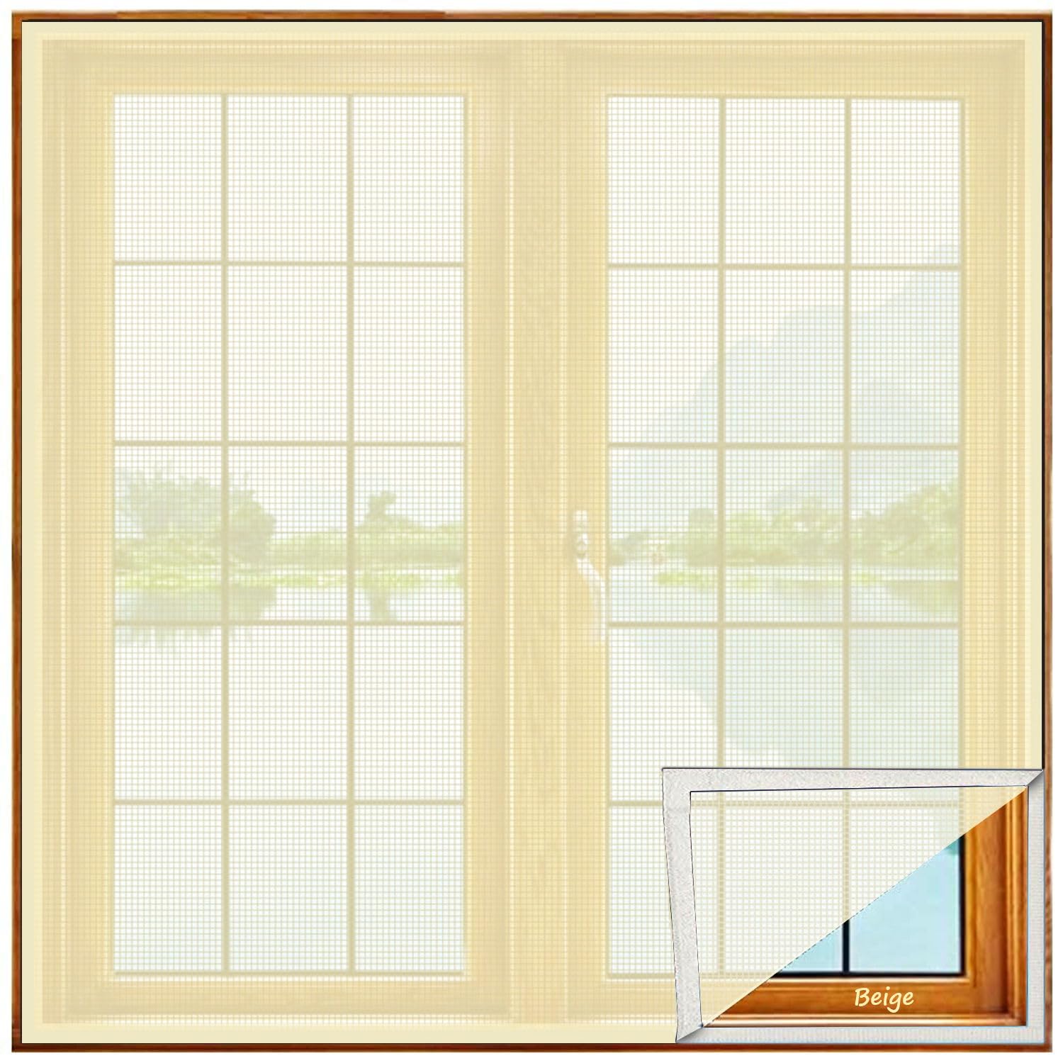 Lifekrafts Standard Size Window Mosquito Net (Size-90x120cms/36x47 Inches/2.95x3.94 Feet, Color-Grey) 120 GSM Stitched Fiberglass Net with Strong Hook & Loop Adhesive Tape