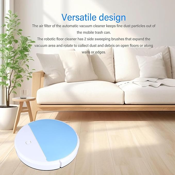 Drumstone (𝟭𝟬 𝗬𝗲𝗮𝗿𝘀 Special Warranty Smart Robot Vacuum Cleaner with Mop Combo, 1500mAh Rechargeable Battery, Powerful Suction, Pet Hair Removal, Carpet & Hard Floor Cleaning