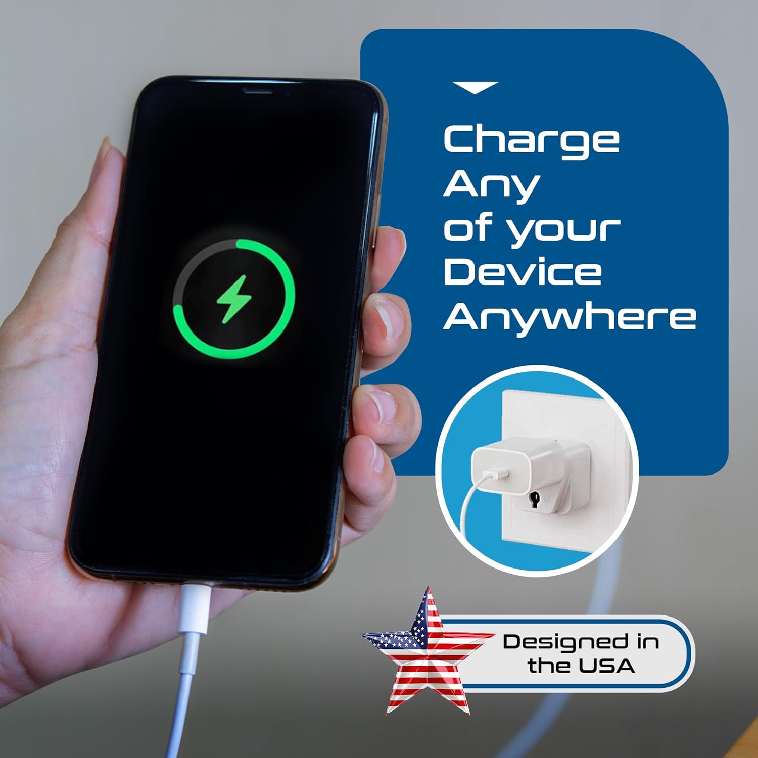 Ceptics USA to India Converter Plug, World (USA, China) Australia UK to India Plug Converter - Type D Plug Adapter - Canada to India Converter Plug - CE - RoHS - White - 1 Pack - Springkart 