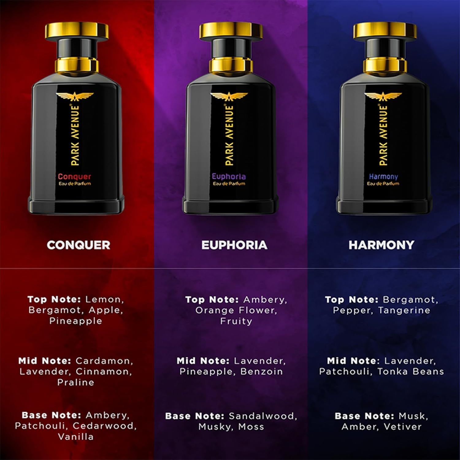 Park Avenue Euphoria, Eau De Parfum Men, 100ml | Long Lasting Perfume for Men | Father's Day Gift for Dad | Premium Luxury Fragrance Scent | Gift for Father's Day | Aromatic Blend of Amber & Musk | Suitable for Every Occasion