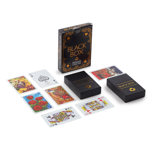 Black Box Premium Plastic Kid Black Box Playing Card Game (Set of 2),Waterproof, Bridge Size