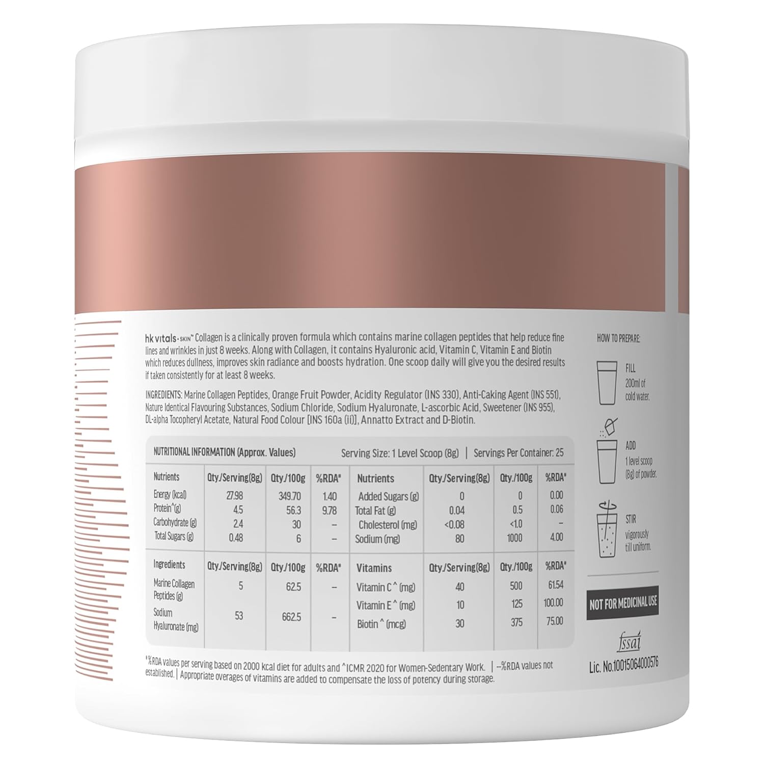 HealthKart hk vitals Skin Radiance Marine Collagen Supplement (Mango,200g) (Pack of 2)|With Biotin,Vitamin C & E for Healthy Skin & Hair,powder,2 count,25 Servings - Springkart 