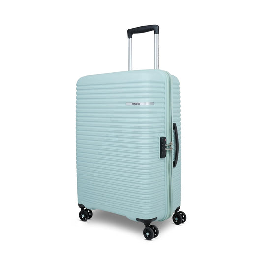 American Tourister Liftoff+|Medium Size Check-in Spinner Trolley Bag (67 cm) for Travel|360° 8 Wheel Travel Luggage|Hard Case Polypropylene (PP) Suitcase|Mounted TSA Lock|Seafoam Blue