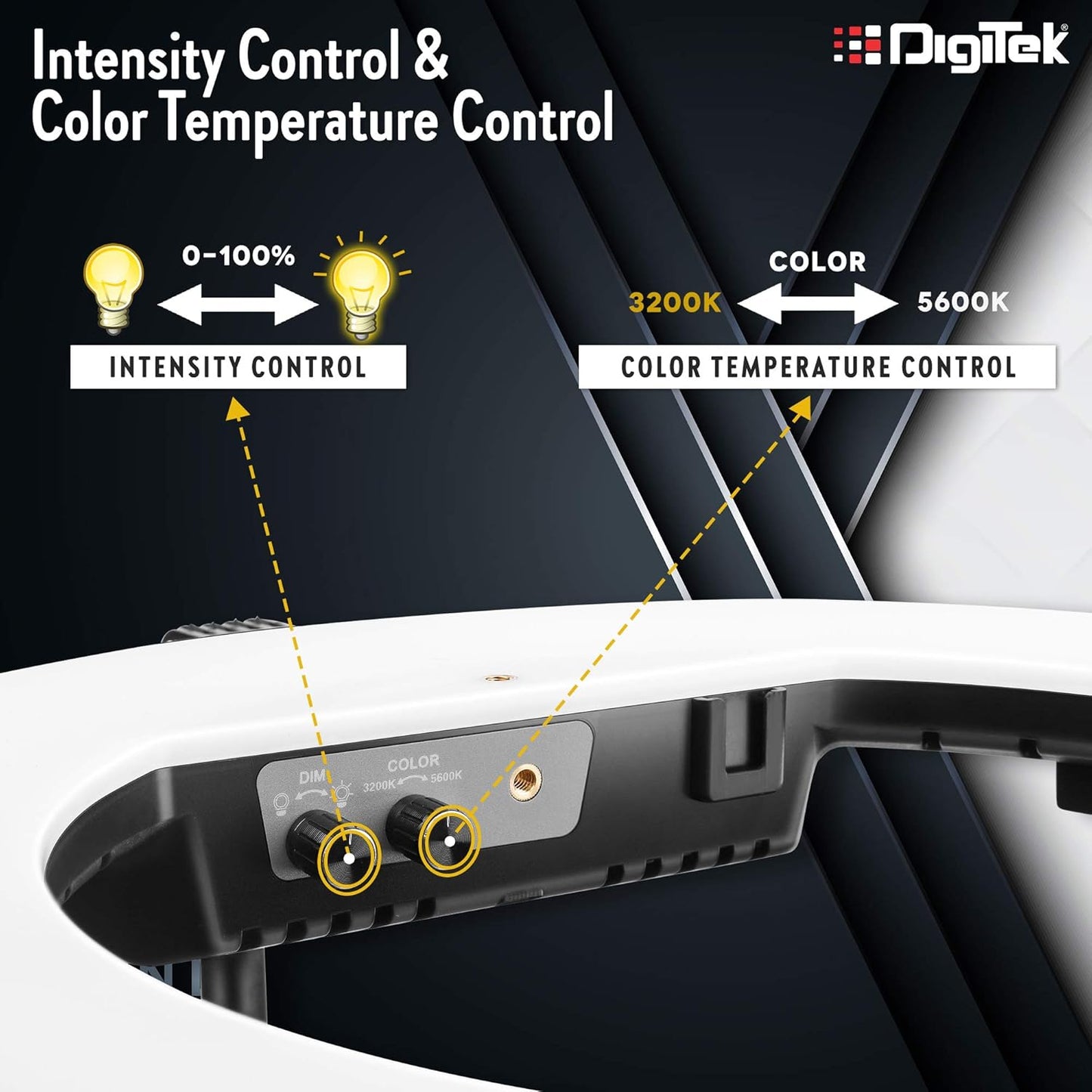 DIGITEK® (DRL-18H C) 18 Inch LED Ring Light with 158cm Stand - AC/DC Power, Color Temperature Control, Lighting Intensity Control - Photography, Video, Makeup, and Live Streaming - USB Powered - Springkart 