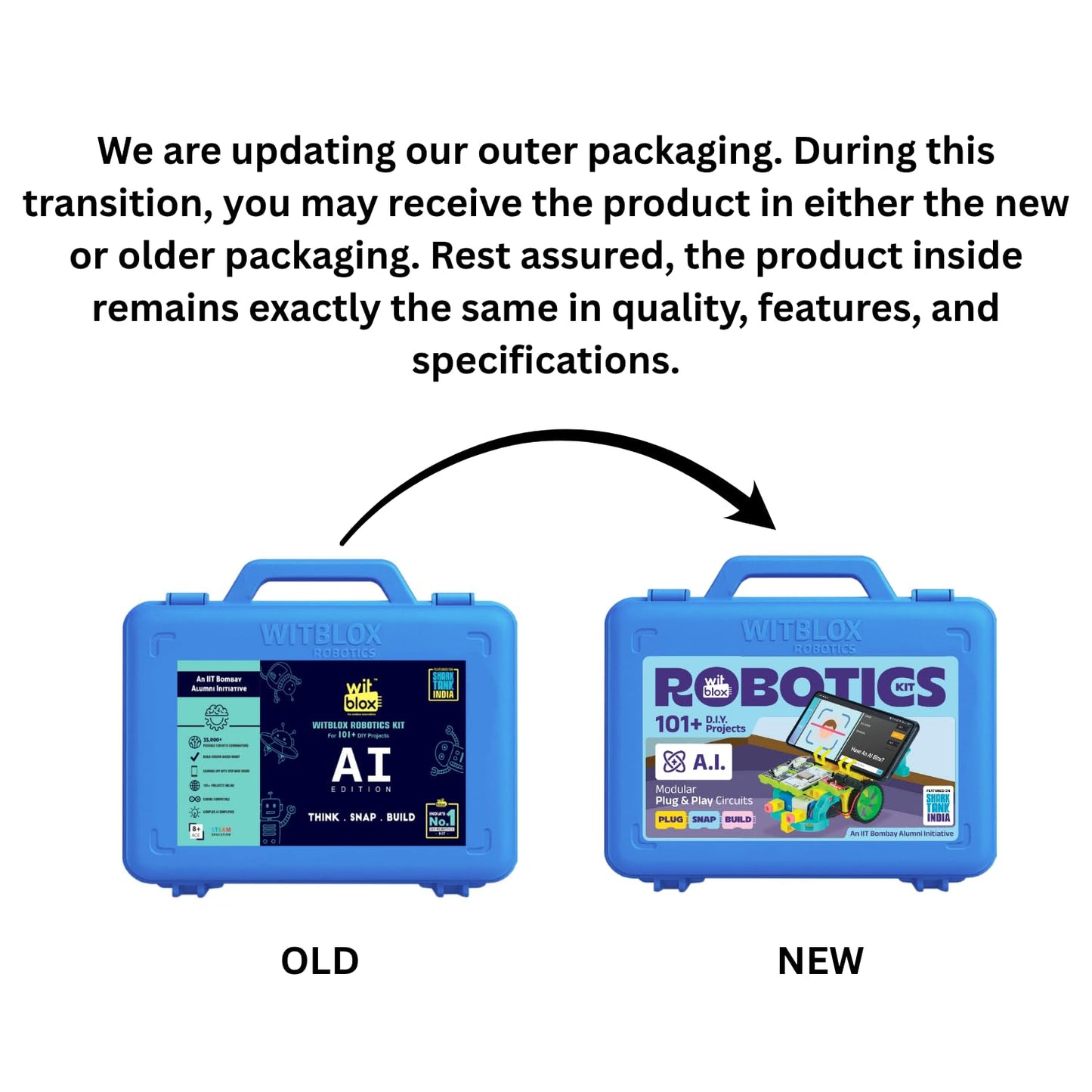 WitBlox AI Artificial Intelligence Robotic Science Kit for 101+ Project 174 Part 8 Yrs+, Interlocking Bricks, Electronic Sensor & Circuits to create Logic 2 Free Live Classes Gift Toy for Boys & Girls