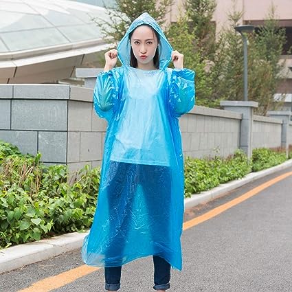 Portable Adult Rain Coat, Raincoat Waterproof Button Cardigan Portable Raincoat Adult Outdoor Traveling Plastic Material Raincoat/Rain wear/Rain Suit for Outdoor Accessory (1pc) - Springkart 
