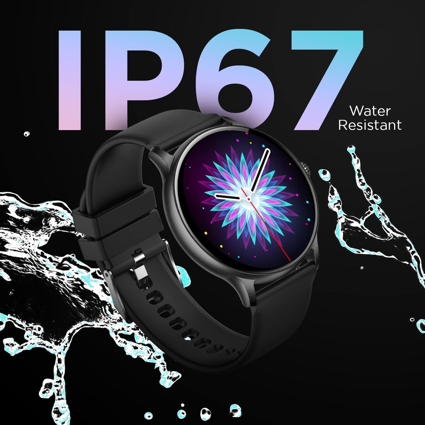 Fire-Boltt Phoenix Smart Watch with Bluetooth Calling 1.3,120+ Sports Modes, 240 * 240 PX High Res with SpO2, Heart Rate Monitoring & IP67 Rating (Black) - Springkart 