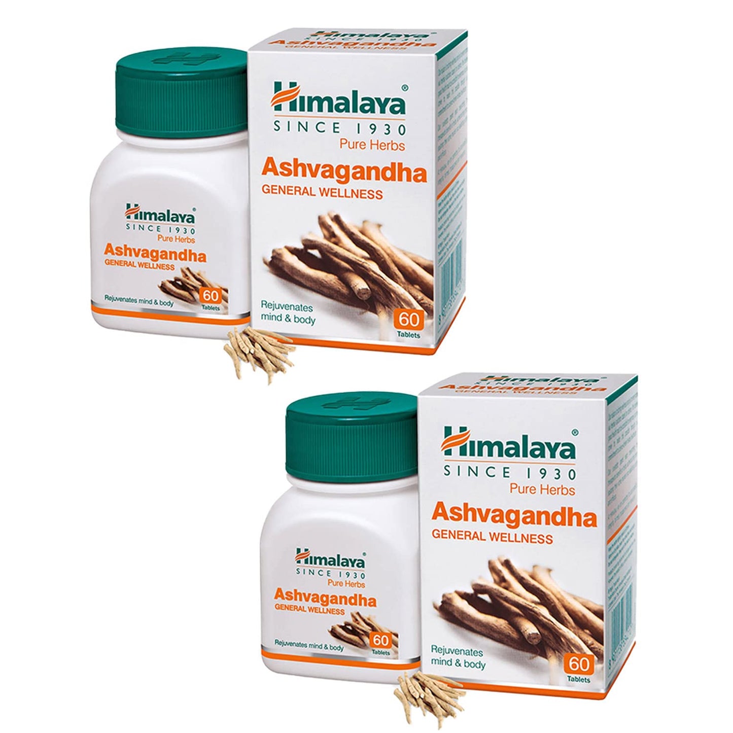 Himalaya Ashvagandha General Wellness Tablets | Stress Relief | Rejuvenates Mind & Body - 60 Tablets - Springkart 