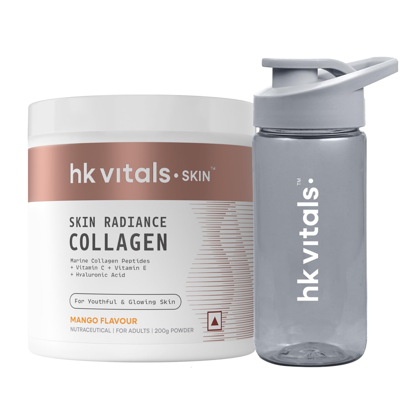 HealthKart hk vitals Skin Radiance Marine Collagen Supplement (Mango,200g) (Pack of 2)|With Biotin,Vitamin C & E for Healthy Skin & Hair,powder,2 count,25 Servings - Springkart 