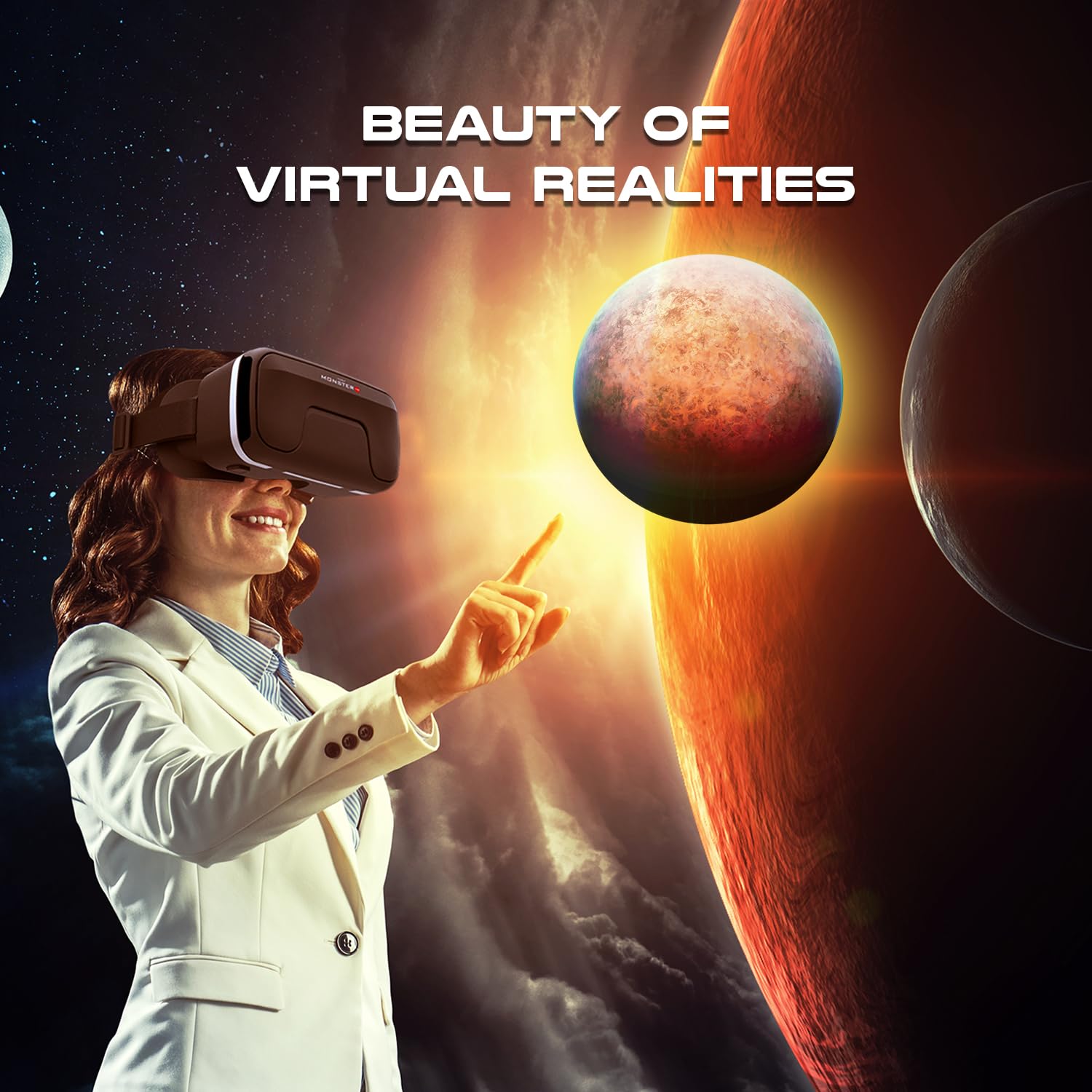 Irusu Monster VR Headset - Virtual Reality Headset with inbuilt Touch Button for Mobiles for VR Gaming | Learning | Virtual Experience. - Springkart 