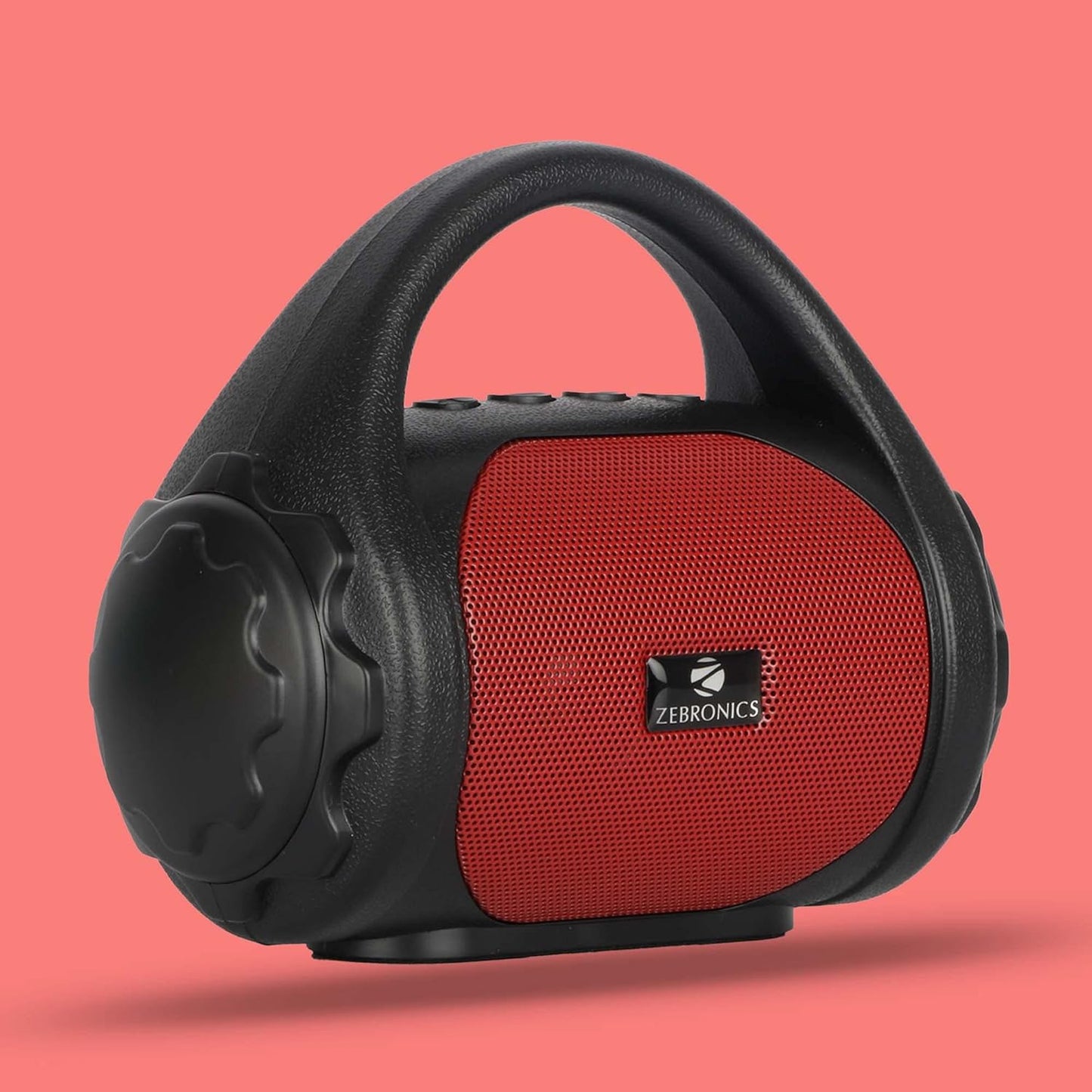 Zebronics Zeb-County Wireless Bluetooth Portable Speaker with Supporting Carry Handle, USB, SD Card, AUX, FM & Call Function. (Black+Red)