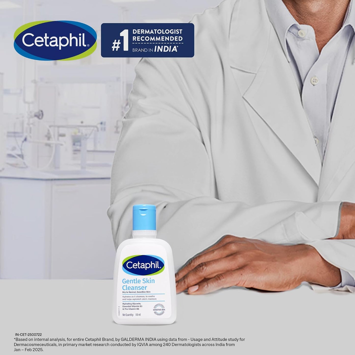 Cetaphil Gentle Skin Hydrating Face Wash 118ml, Paraben Free, Sulphate-Free Gentle Skin Hydrating Cleanser with Niacinamide, Vitamin B5 for Dry to Normal, Sensitive Skin