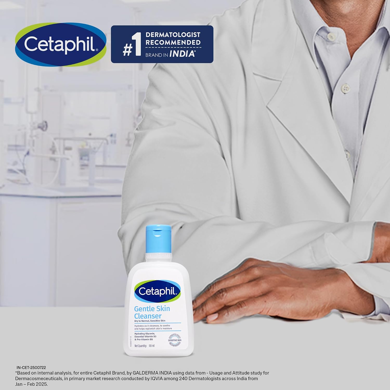 Cetaphil Gentle Skin Hydrating Face Wash 118ml, Paraben Free, Sulphate-Free Gentle Skin Hydrating Cleanser with Niacinamide, Vitamin B5 for Dry to Normal, Sensitive Skin
