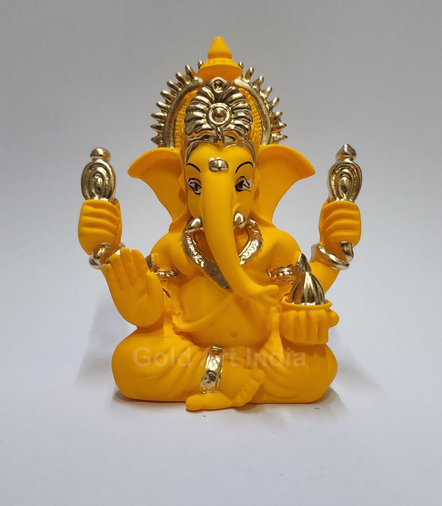 Gold Art India Mango Terracotta Finish Ganesha for Car Dashboard Home Decor Gifting Diwali Birthday Festivals 3.5 x 2 Inches