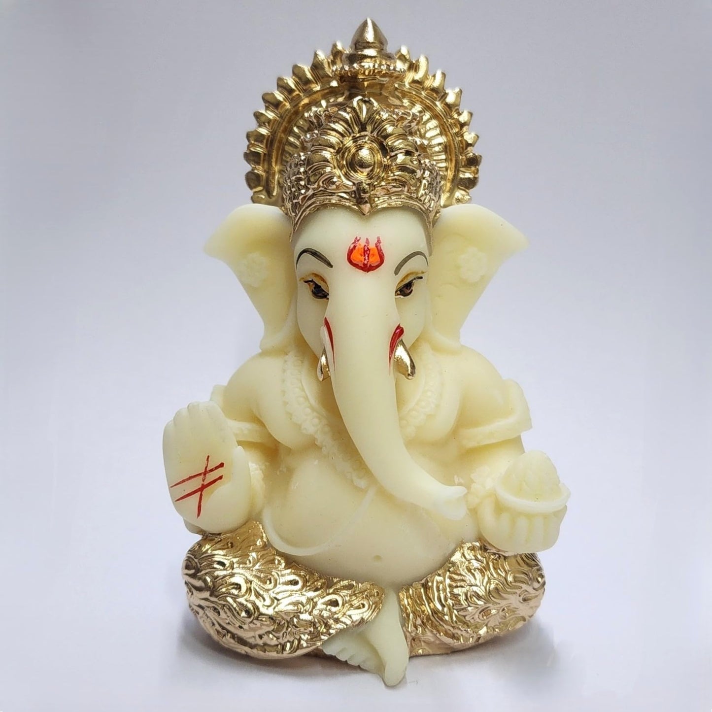 Gold Art India Mango Terracotta Finish Ganesha for Car Dashboard Home Decor Gifting Diwali Birthday Festivals 3.5 x 2 Inches